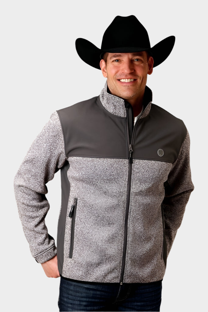 Roper Western Jacket Men's Fleece Zipper Knit - Grey