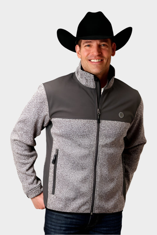 Roper Western Jacket Men's Fleece Zipper Knit - Grey