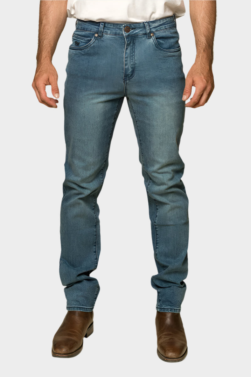 RINGERS BURKE MENS TAPERED SLIM LEG JEAN - LIGHT BLUE - 34LEG