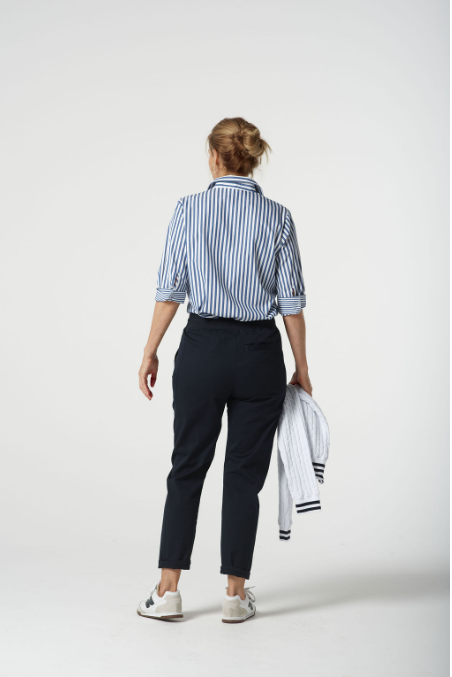 Goondiwindi Cotton ¾ Sleeve Stripe Shirt - Blue Jasper Stripe