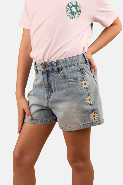 Ringers Western Bridie Kids Denim Short -Light Wash Blue