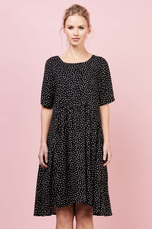 Saints the Label - Simple Pleasures Dress (Black White Spot) H17222