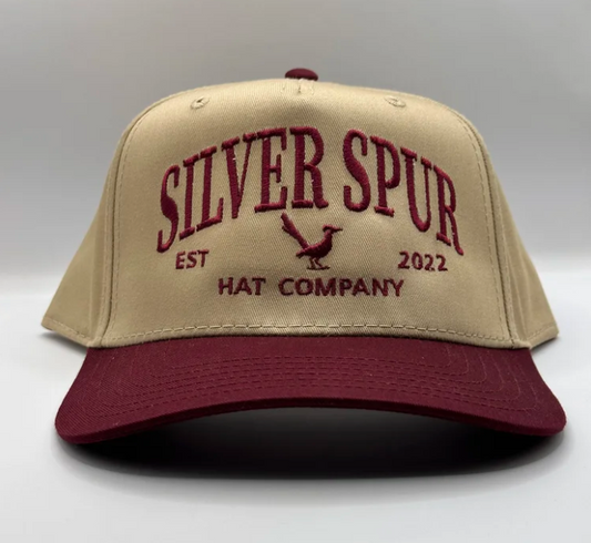 Silver Spur Embroidered Roadrunner Cap - Maroon