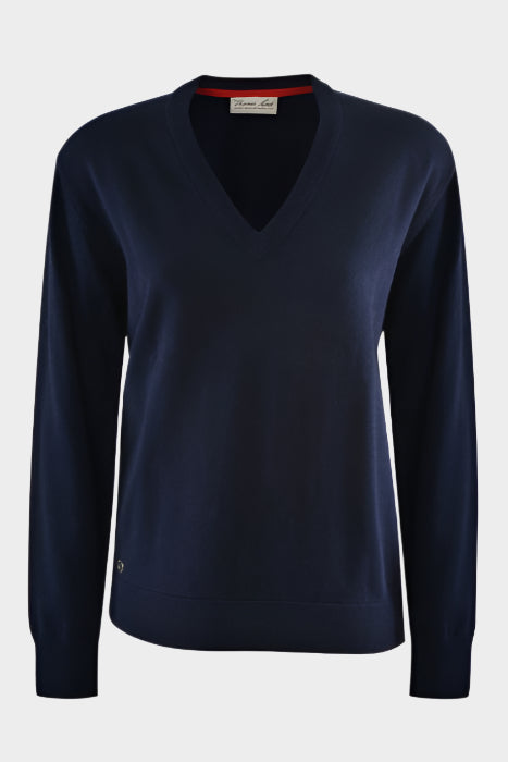 Thomas Cook V-Neck Cashmere Blend Jumper - SALE