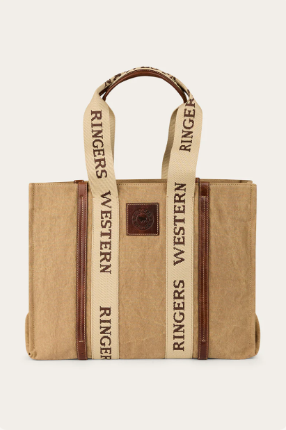 Ringers Western Ladies Waxicanvas Tote Shopper - Sand