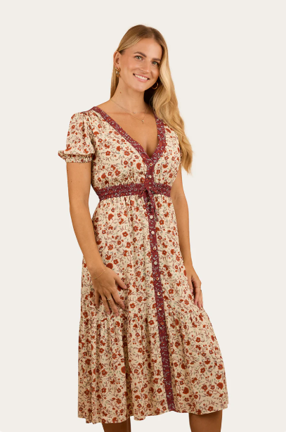 Ringers Western Womens Twyla Midi Dress - Off White
