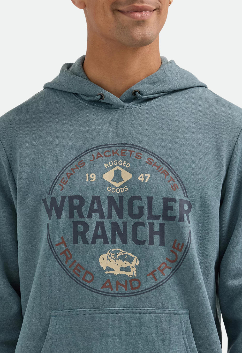 Wrangler Boy's Ranch Pullover Hoodie - Goblin Blue