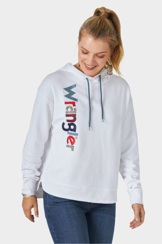 Wrangler Women's Curved Hem Hoodie (White)