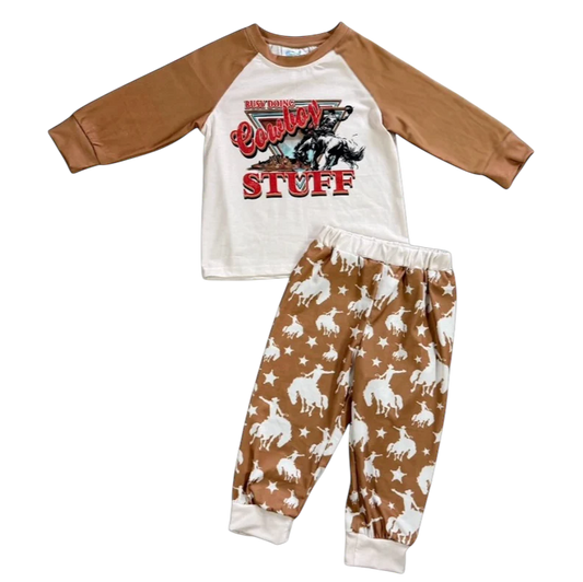 Shea Baby Boys Cowboy Stuff PJs, (0-18M)